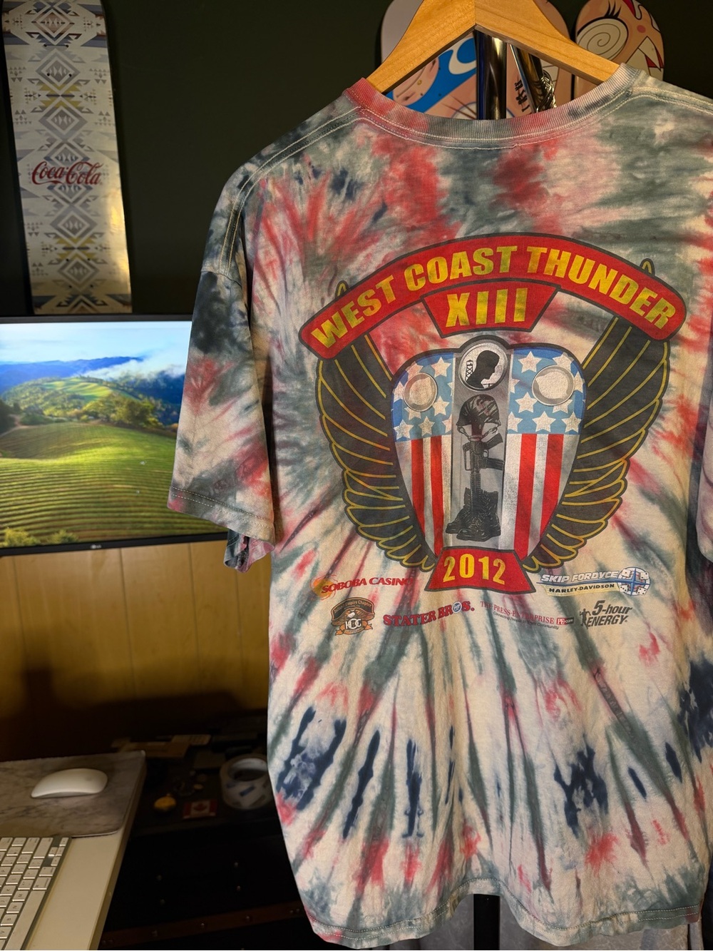West Coast Thunder XIII T-Shirt Color Tiedye Harley Davidson Sponsored Tshirt